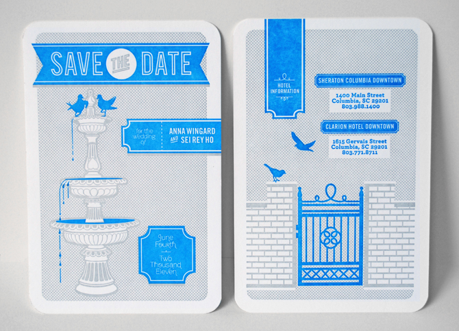 Modern Blue And Gray Save The Date by meandyoulookbook