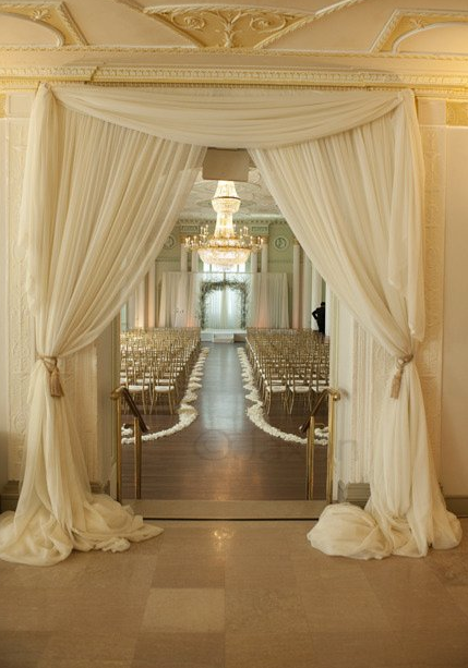 You can use draping to create a beautiful entry to your wedding or make a 