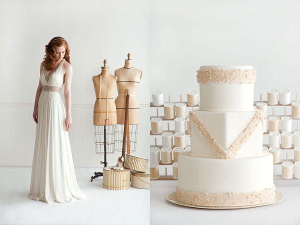  these beautiful tailor made wedding cakes were wedding gown inspired 1